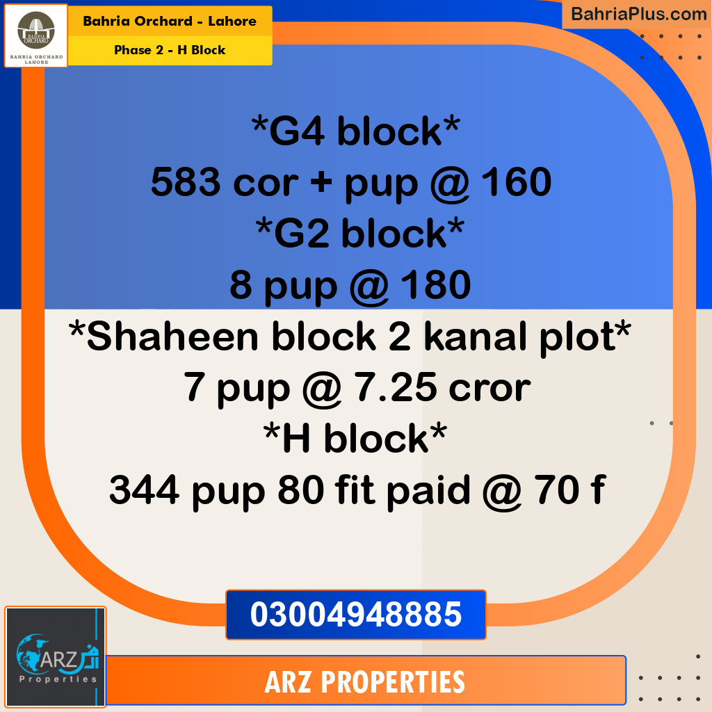 Residential Plot for Sale in Phase 2 - H Block -  Bahria Orchard, Lahore - (BP-256932)