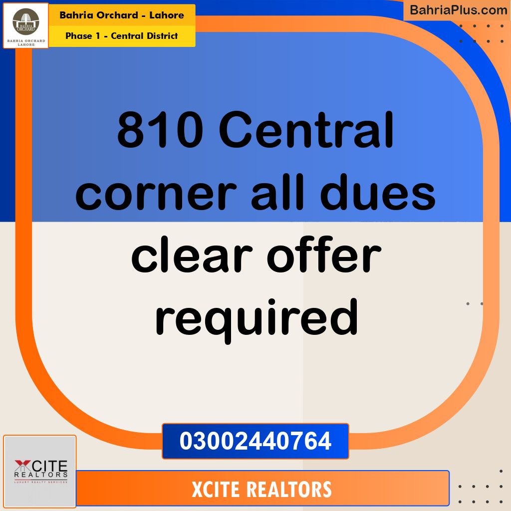 Residential Plot for Sale in Phase 1 - Central District -  Bahria Orchard, Lahore - (BP-256954)