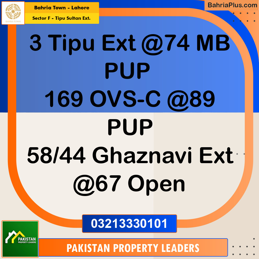5 Marla Residential Plot for Sale in Sector F - Tipu Sultan Ext. -  Bahria Town, Lahore - (BP-257043)