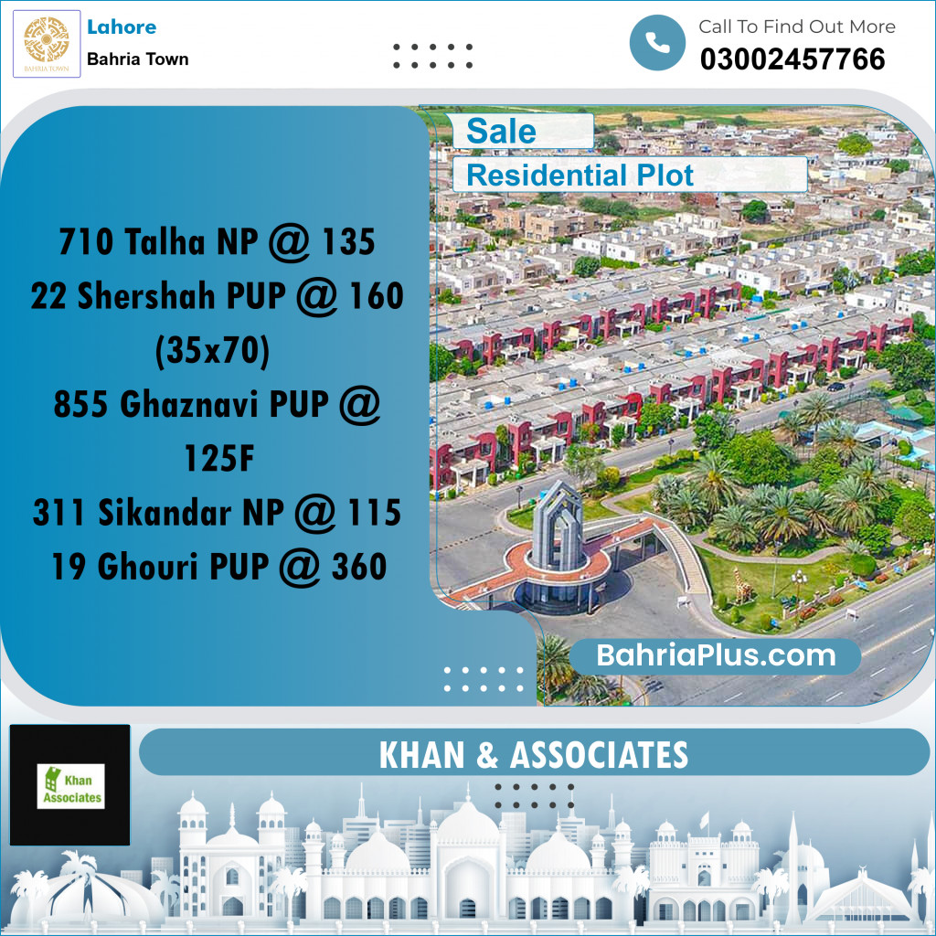 Residential Plot for Sale in Bahria Town, Lahore - (BP-257045)