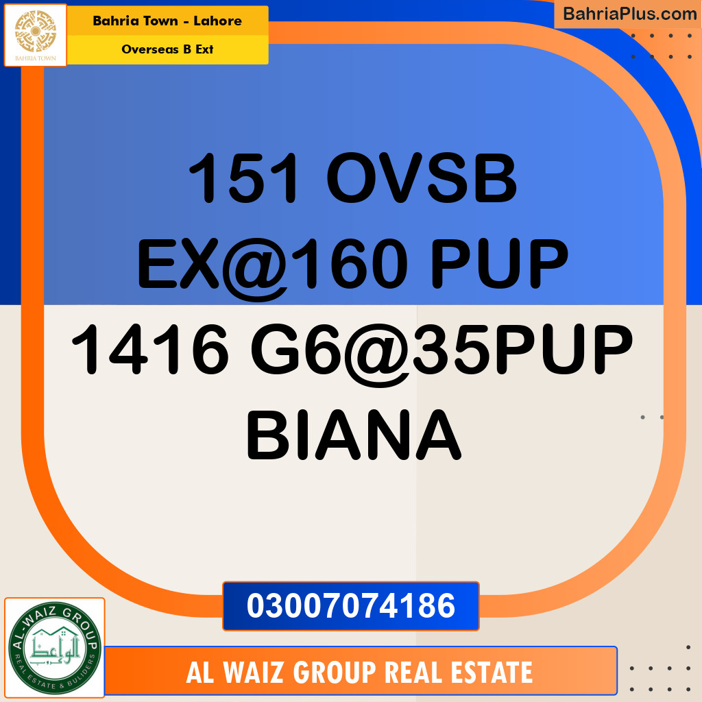 10 Marla Residential Plot for Sale in Overseas B Ext -  Bahria Town, Lahore - (BP-257085)