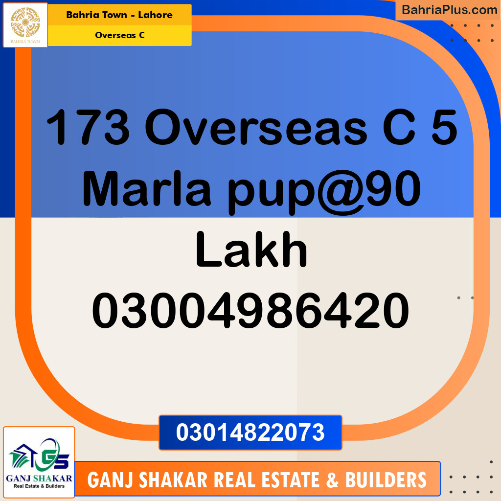 5 Marla Residential Plot for Sale in Overseas C -  Bahria Town, Lahore - (BP-257152)