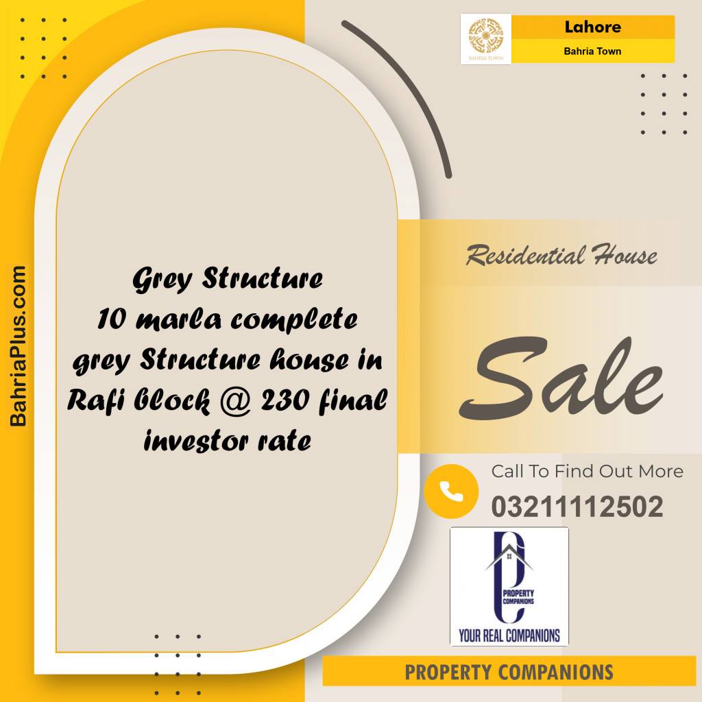 Residential House for Sale in Bahria Town, Lahore - (BP-257169)