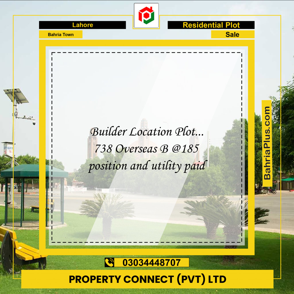 Residential Plot for Sale in Bahria Town, Lahore - (BP-257176)