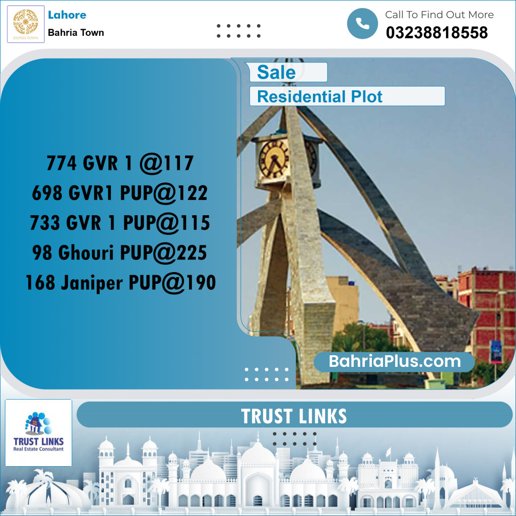 Residential Plot for Sale in Bahria Town, Lahore - (BP-257178)