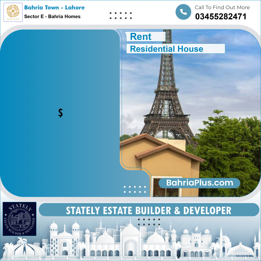 Residential House for Rent in Sector E - Bahria Homes -  Bahria Town, Lahore - (BP-257183)