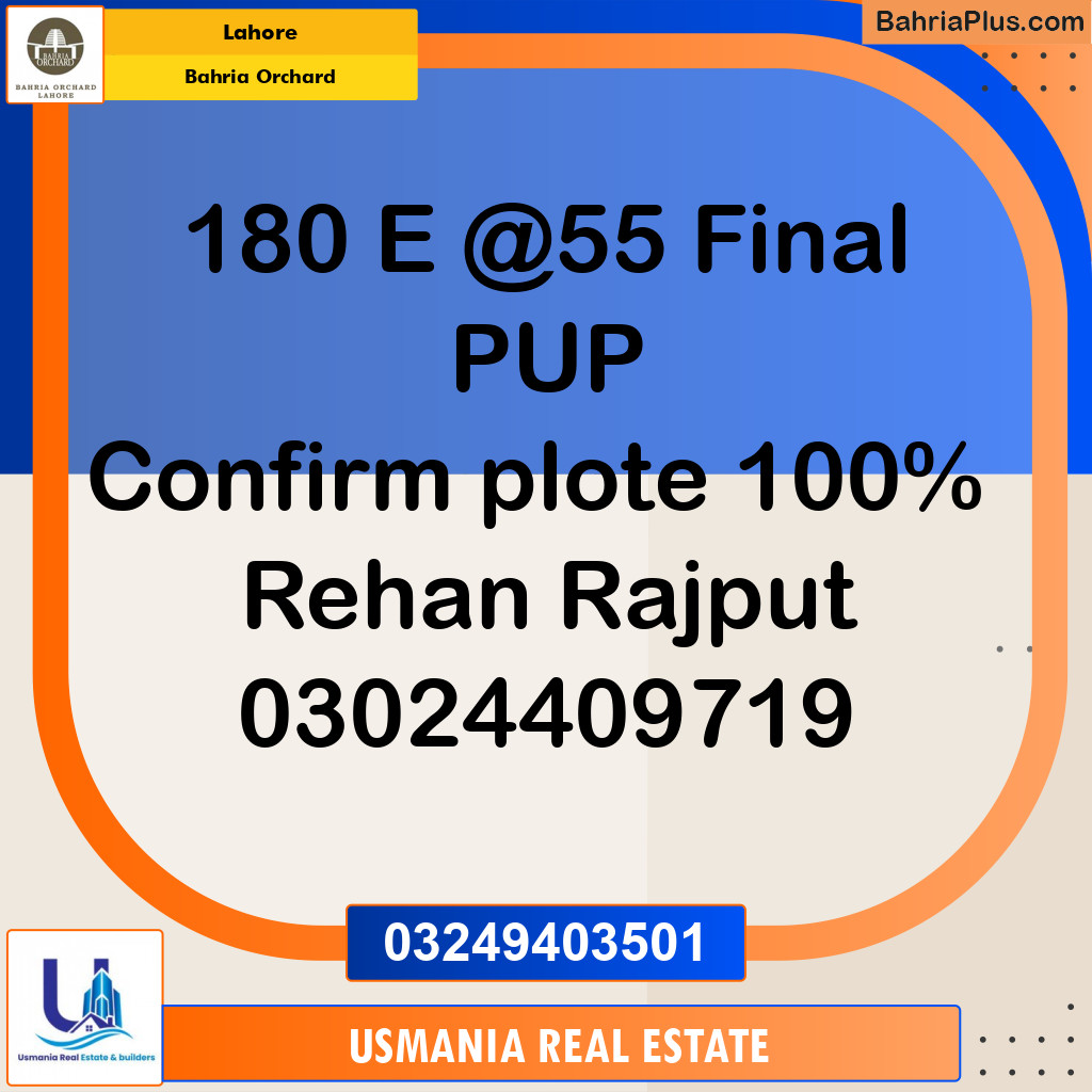 Residential Plot for Sale in Bahria Orchard, Lahore - (BP-257206)