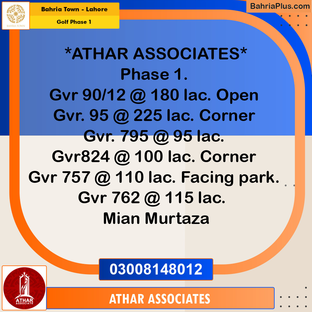 10 Marla Residential Plot for Sale in Golf Phase 1 -  Bahria Town, Lahore - (BP-257211)