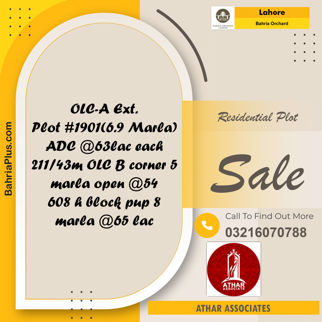 5 Marla Residential Plot for Sale in Bahria Orchard, Lahore - (BP-257295)