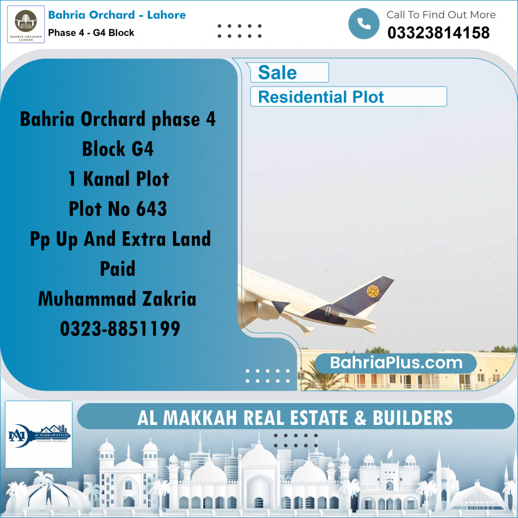 1 Kanal Residential Plot for Sale in Phase 4 - G4 Block -  Bahria Orchard, Lahore - (BP-257320)