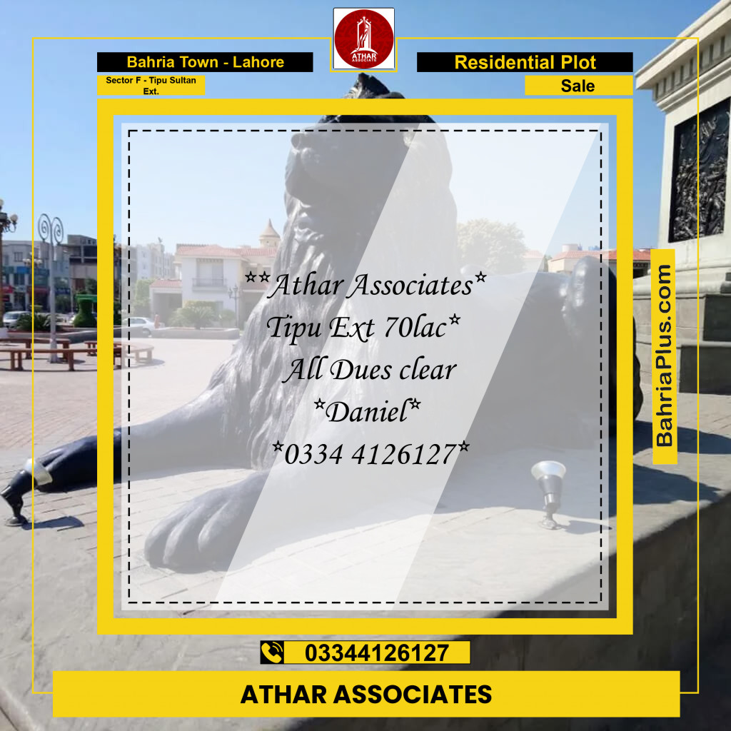 5 Marla Residential Plot for Sale in Sector F - Tipu Sultan Ext. -  Bahria Town, Lahore - (BP-257322)