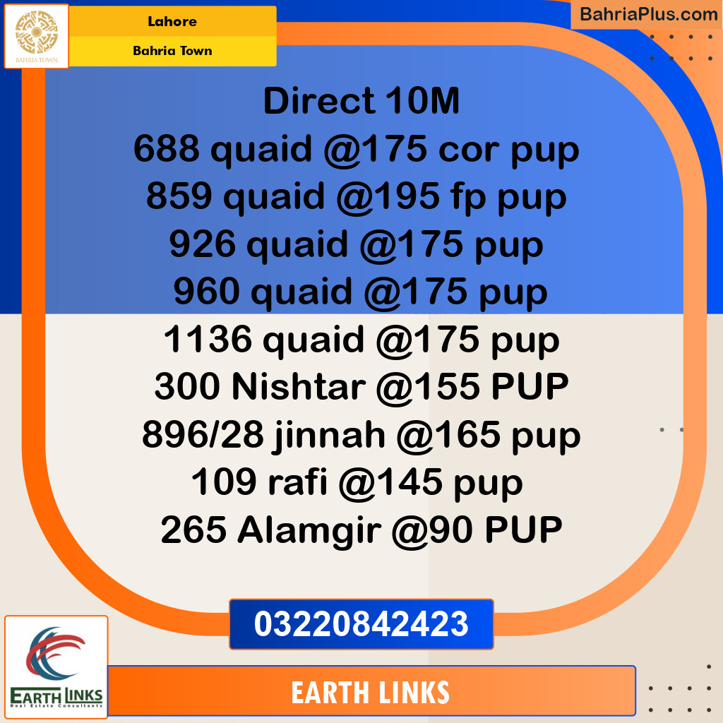 Residential Plot for Sale in Bahria Town, Lahore - (BP-257325)