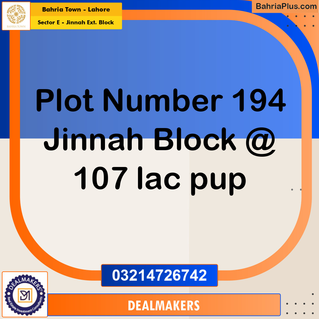 5 Marla Residential Plot for Sale in Sector E - Jinnah Ext. Block -  Bahria Town, Lahore - (BP-257329)