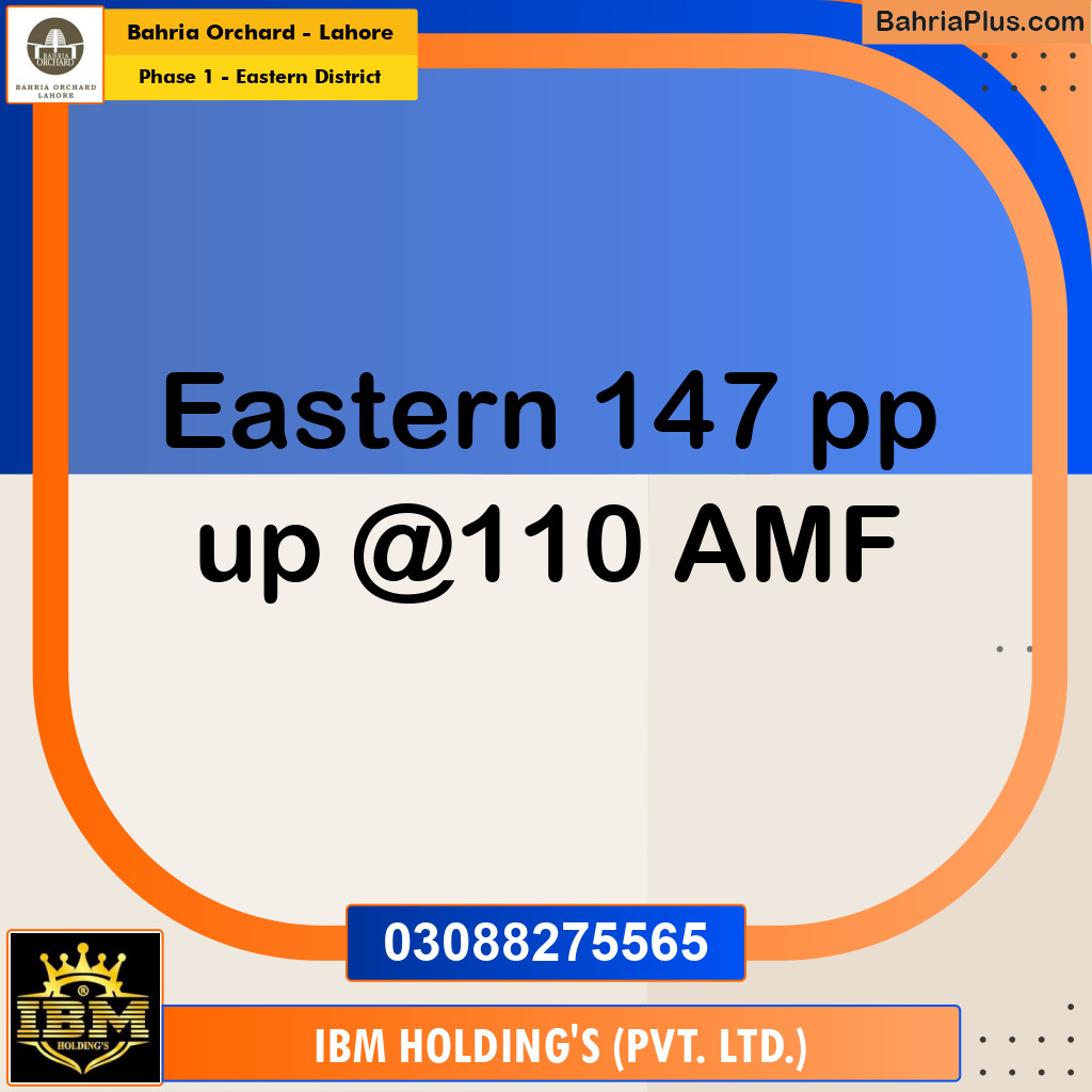 10 Marla Residential Plot for Sale in Phase 1 - Eastern District -  Bahria Orchard, Lahore - (BP-257362)