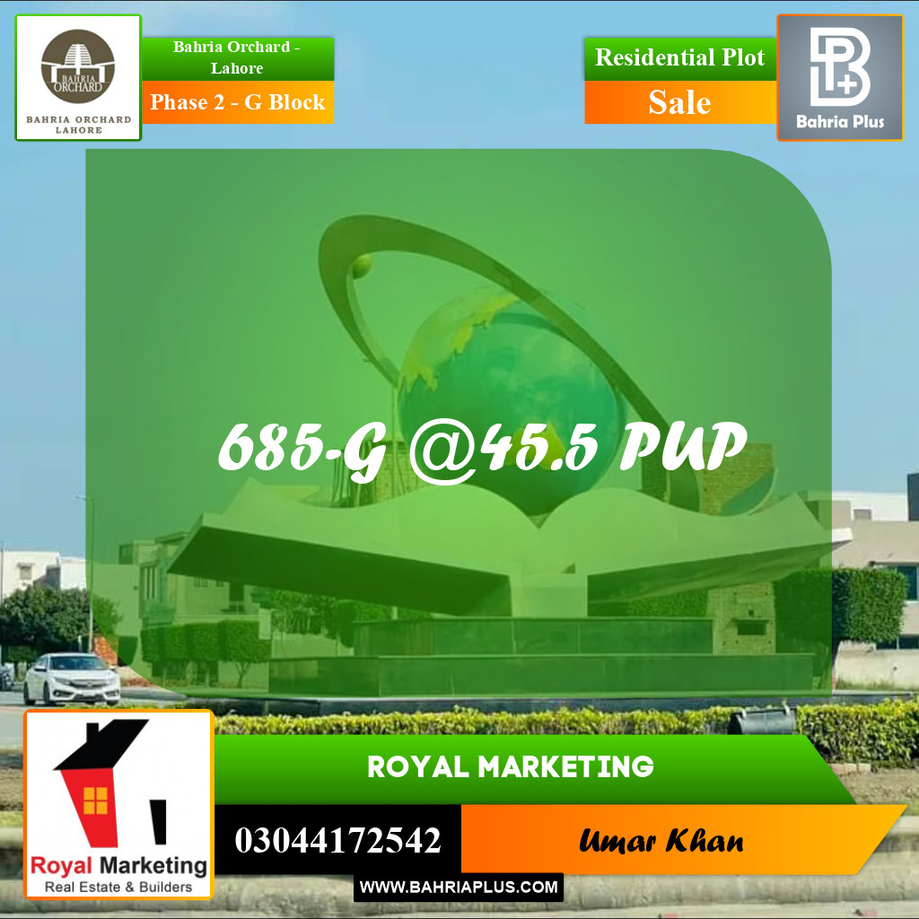Residential Plot for Sale in Phase 2 - G Block -  Bahria Orchard, Lahore - (BP-257385)