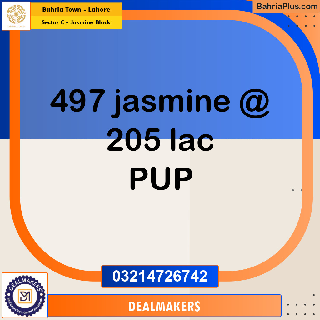 10 Marla Residential Plot for Sale in Sector C - Jasmine Block -  Bahria Town, Lahore - (BP-257403)