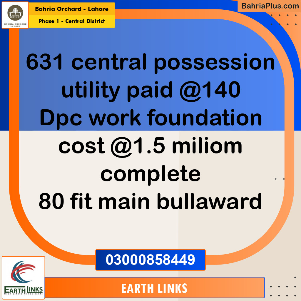 10 Marla Residential Plot for Sale in Phase 1 - Central District -  Bahria Orchard, Lahore - (BP-257470)