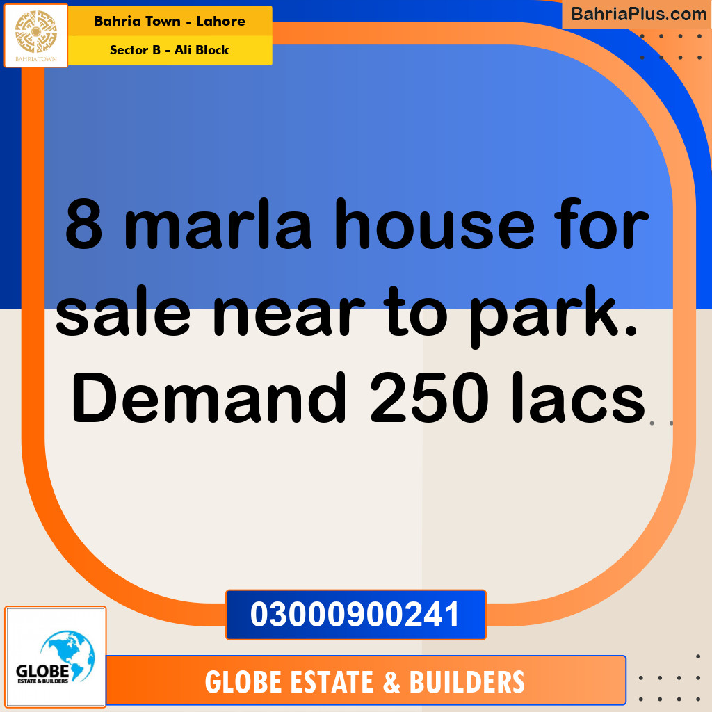8 Marla Residential House for Sale in Sector B - Ali Block -  Bahria Town, Lahore - (BP-257525)