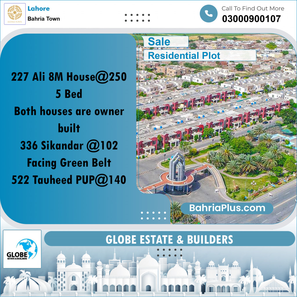Residential Plot for Sale in Bahria Town, Lahore - (BP-257526)