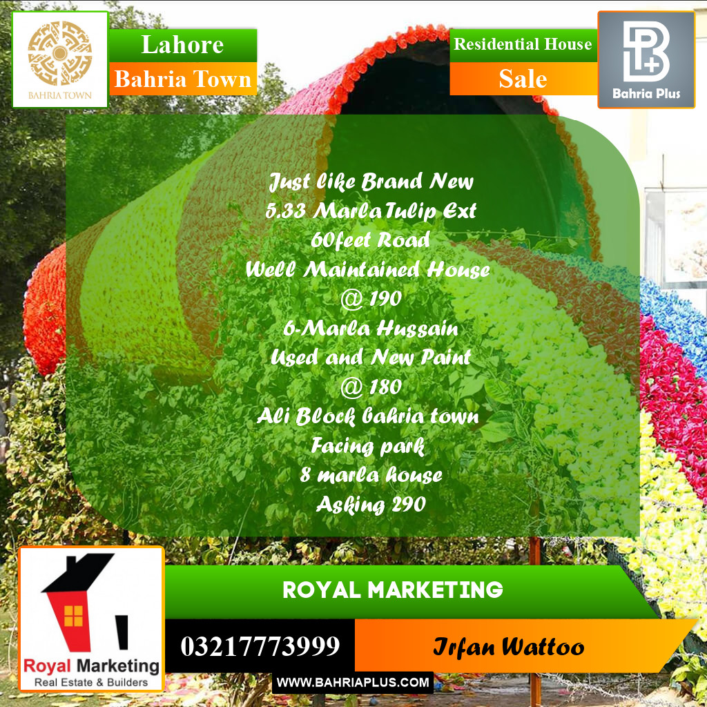 Residential House for Sale in Bahria Town, Lahore - (BP-257537)