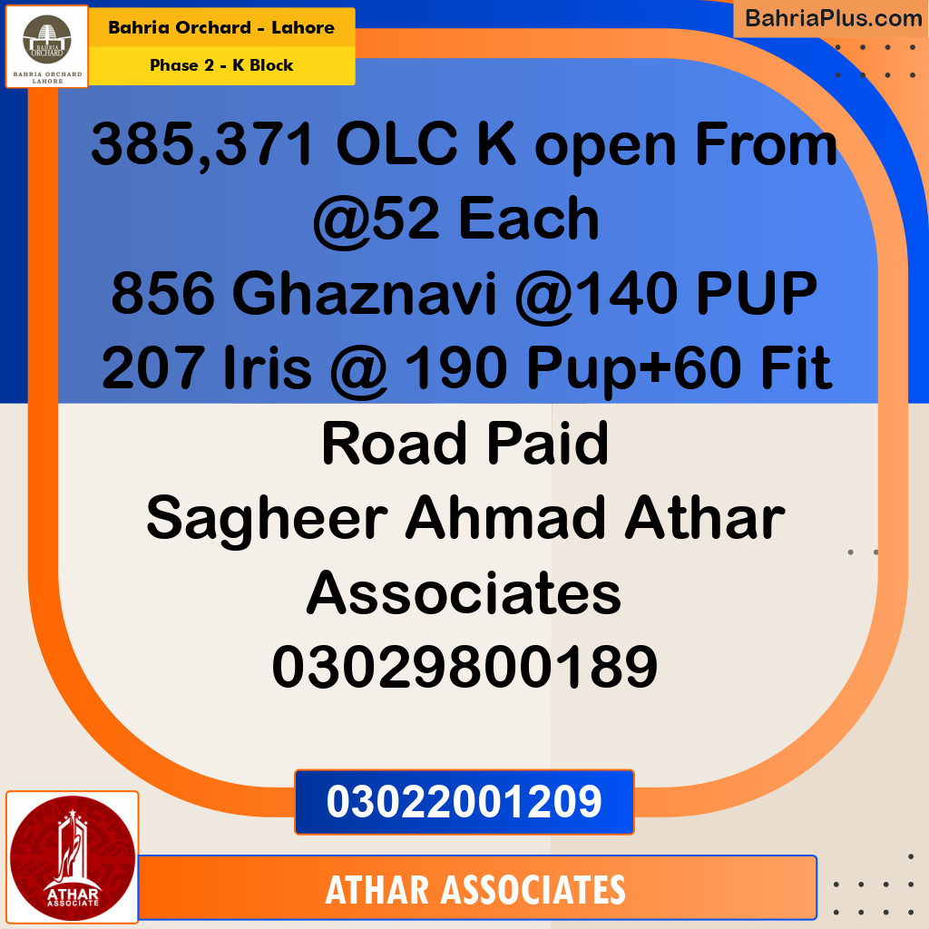 5 Marla Residential Plot for Sale in Phase 2 - K Block -  Bahria Orchard, Lahore - (BP-257542)