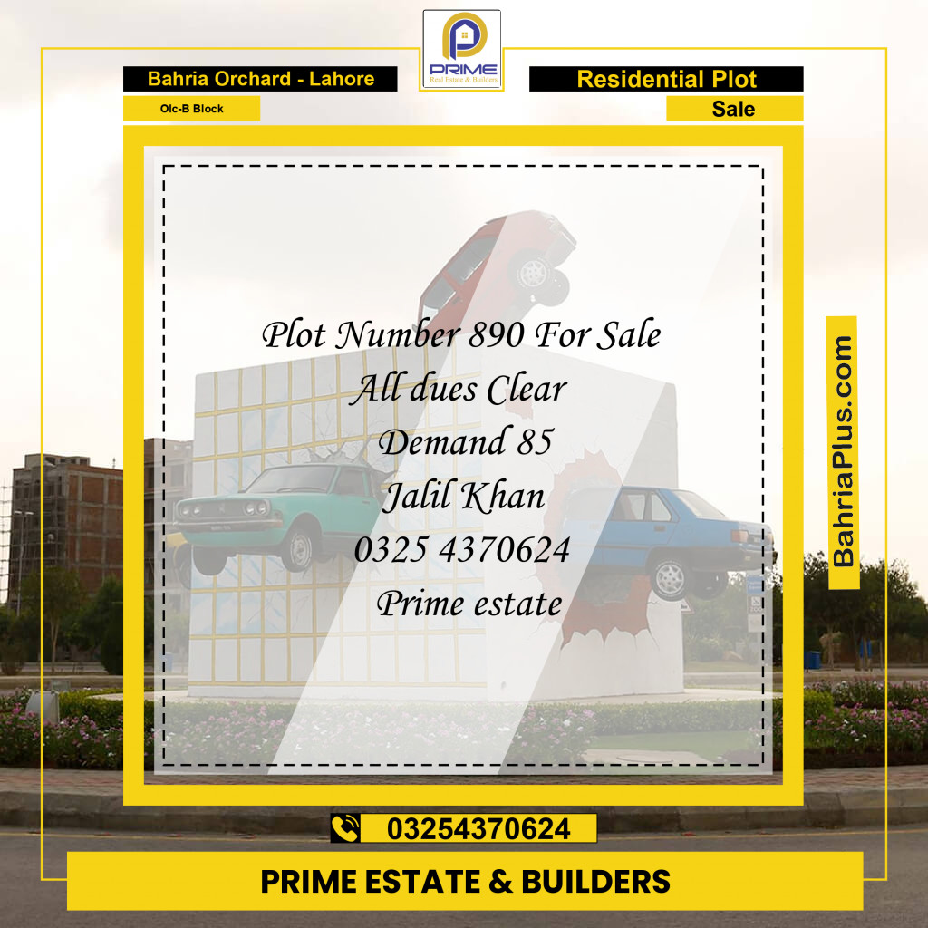8 Marla Residential Plot for Sale in OLC-B Block -  Bahria Orchard, Lahore - (BP-257558)