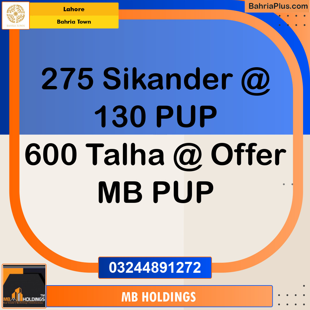 Residential Plot for Sale in Bahria Town, Lahore - (BP-257560)