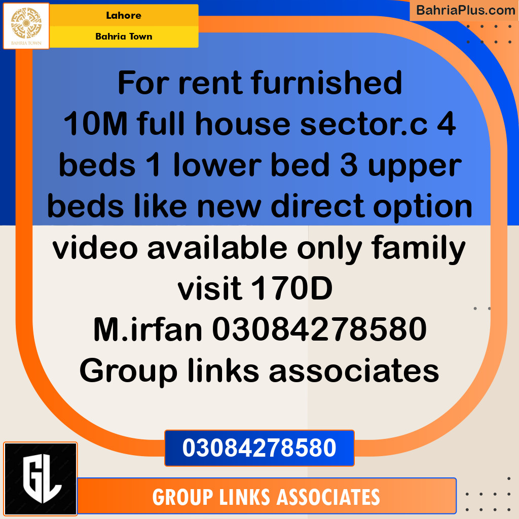 Residential House for Rent in Bahria Town, Lahore - (BP-257580)