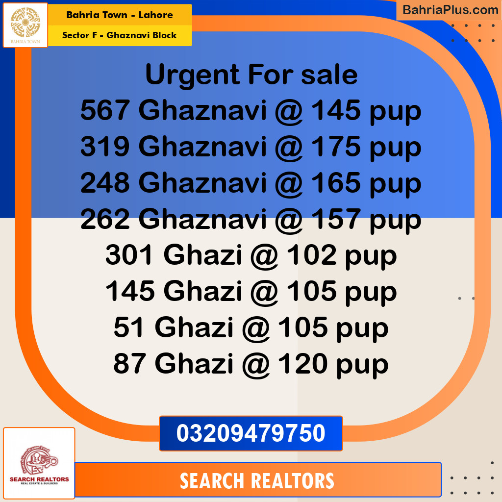 10 Marla Residential Plot for Sale in Sector F - Ghaznavi Block -  Bahria Town, Lahore - (BP-257585)