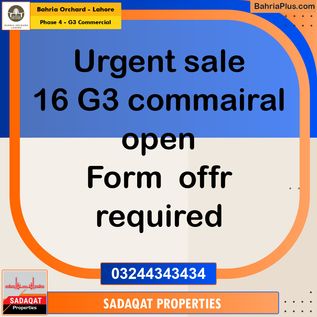 5 Marla Commercial Plot for Sale in Phase 4 - G3 Commercial -  Bahria Orchard, Lahore - (BP-257642)