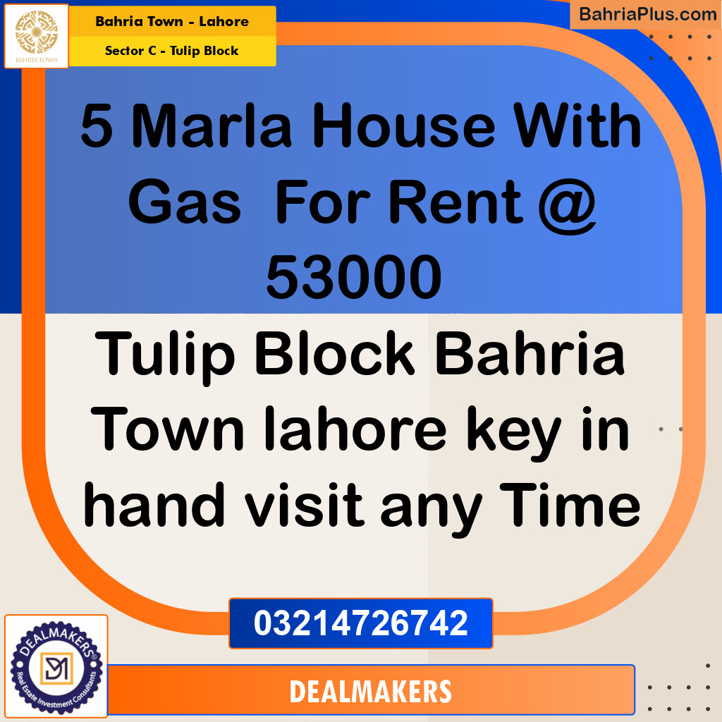 5 Marla Residential House for Rent in Sector C - Tulip Block -  Bahria Town, Lahore - (BP-257660)