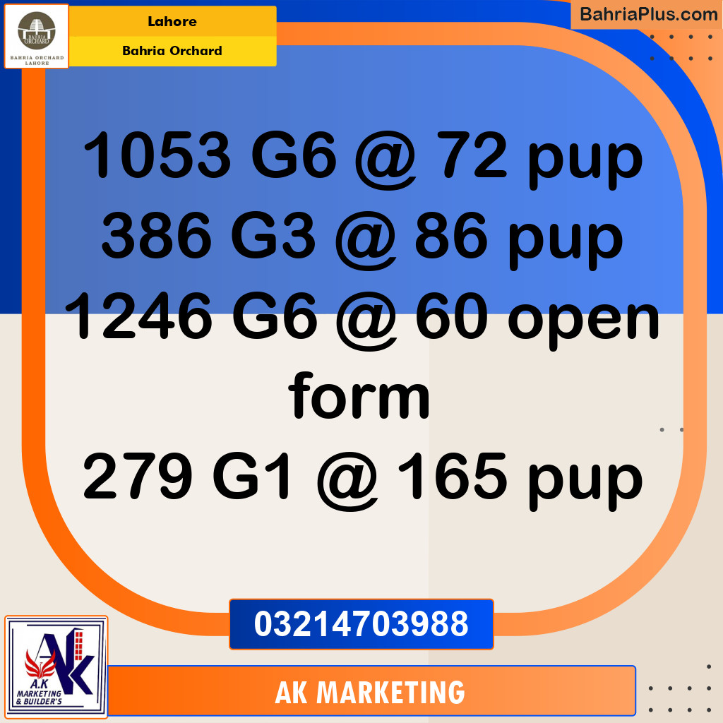 10 Marla Residential Plot for Sale in Bahria Orchard, Lahore - (BP-257680)