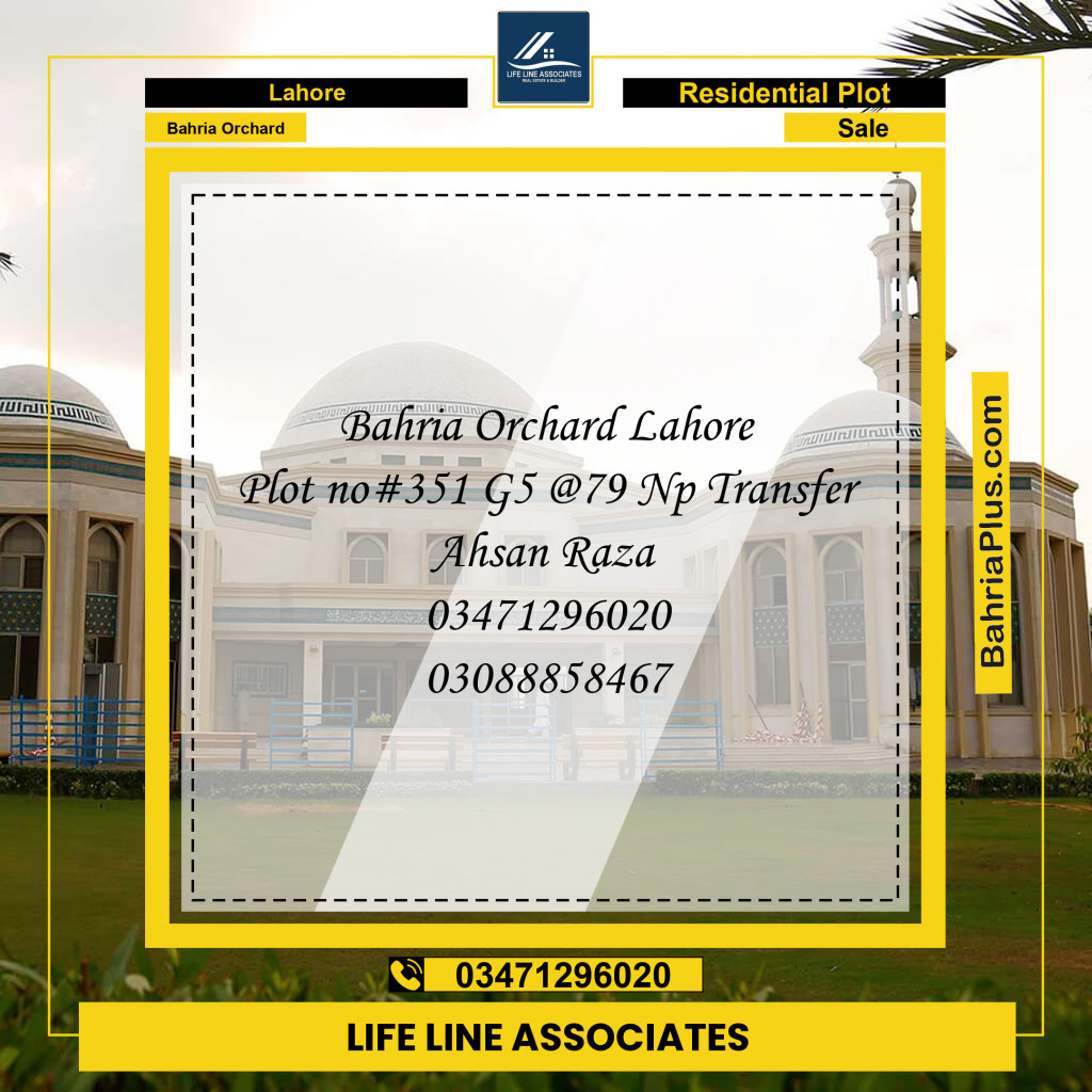 10 Marla Residential Plot for Sale in Bahria Orchard, Lahore - (BP-257701)