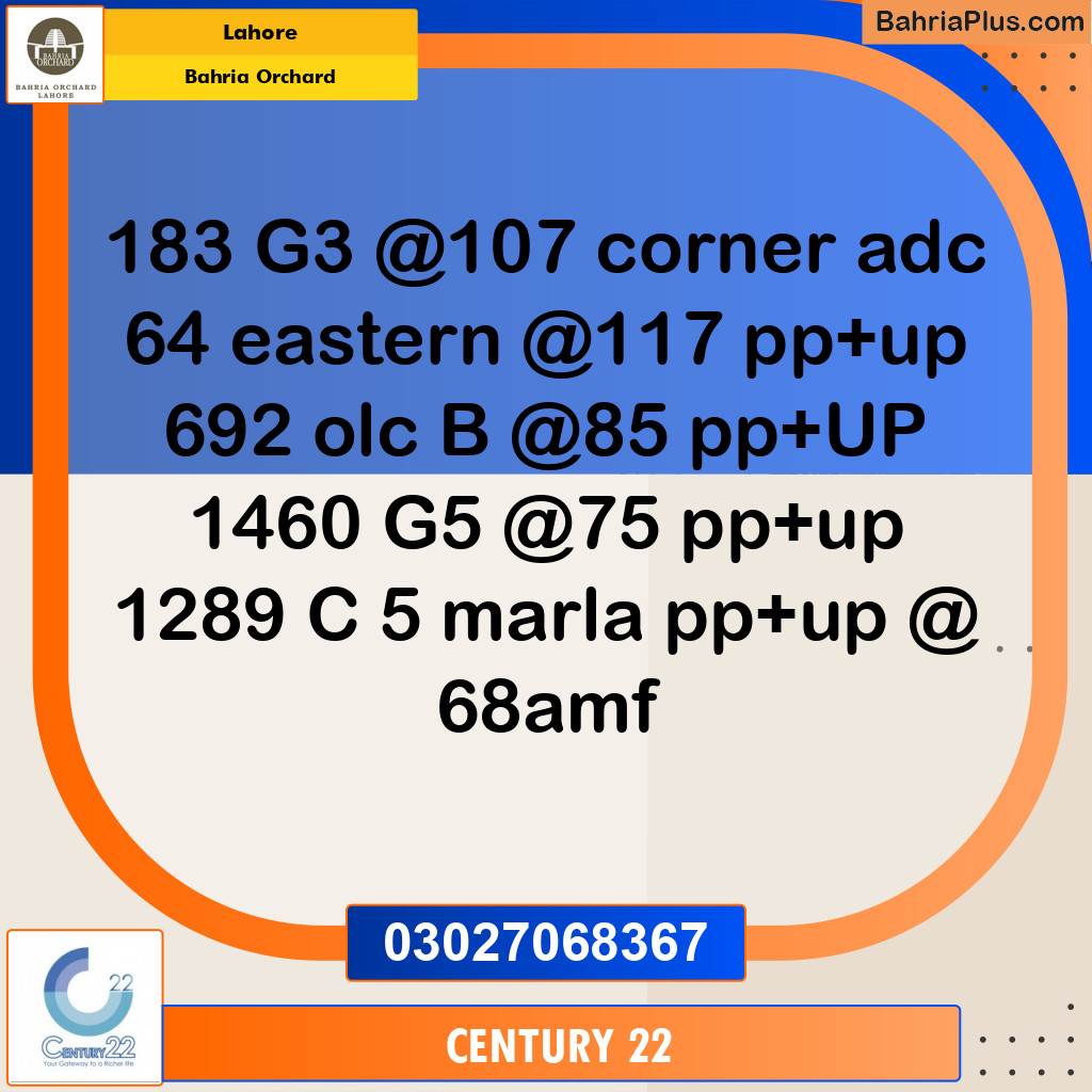 Residential Plot for Sale in Bahria Orchard, Lahore - (BP-257727)