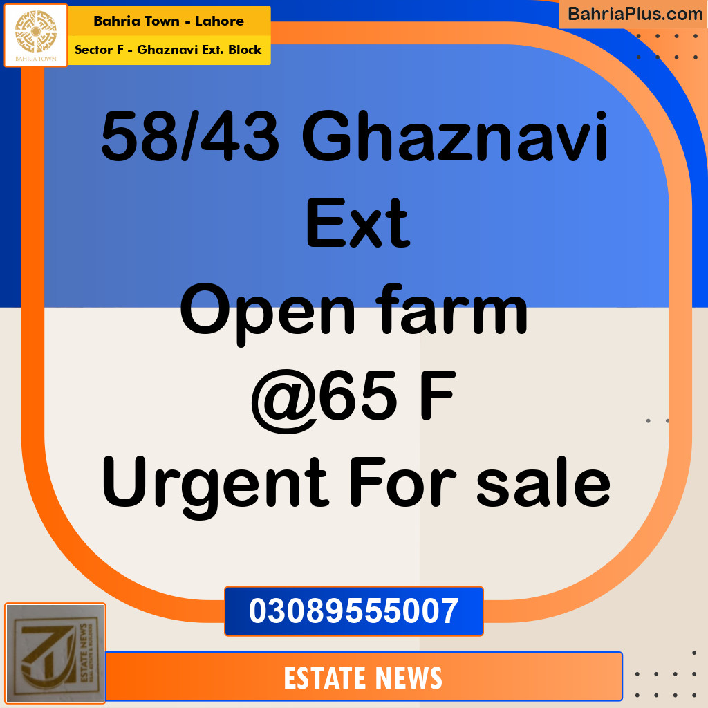 Residential Plot for Sale in Sector F - Ghaznavi Ext. Block -  Bahria Town, Lahore - (BP-257739)