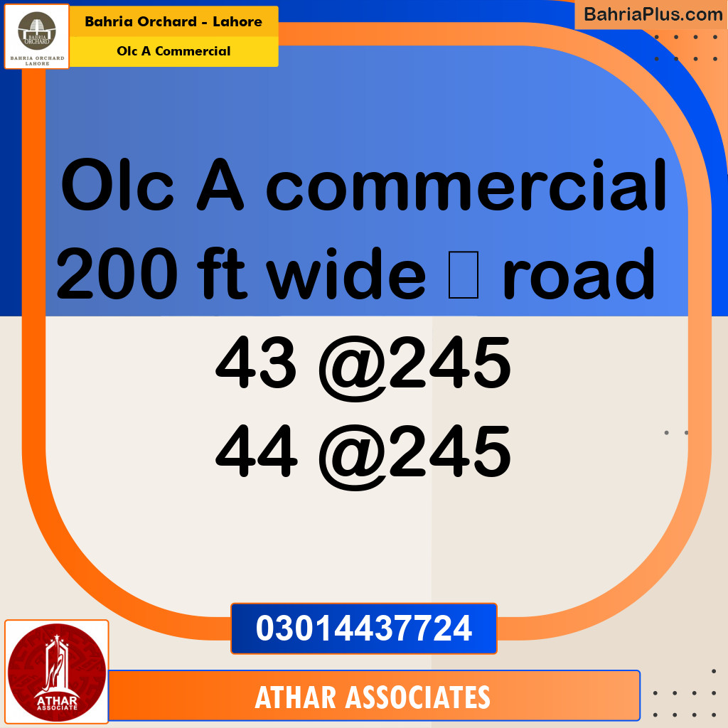 5 Marla Commercial Plot for Sale in OLC A Commercial -  Bahria Orchard, Lahore - (BP-257751)