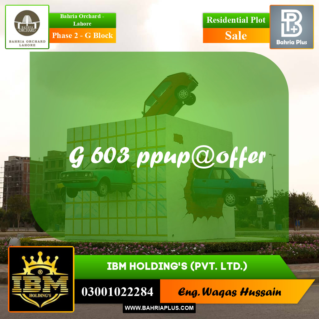 5 Marla Residential Plot for Sale in Phase 2 - G Block -  Bahria Orchard, Lahore - (BP-257755)