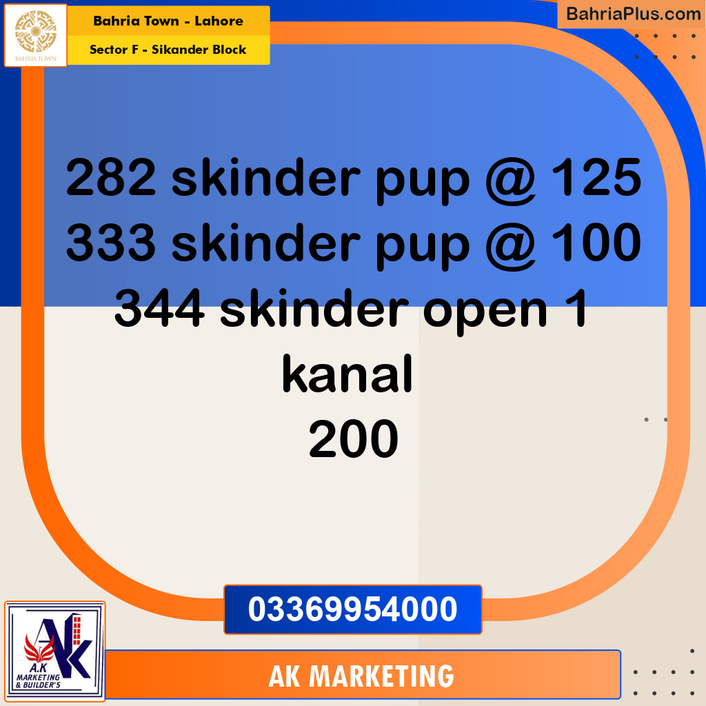 10 Marla Residential Plot for Sale in Sector F - Sikander Block -  Bahria Town, Lahore - (BP-257794)