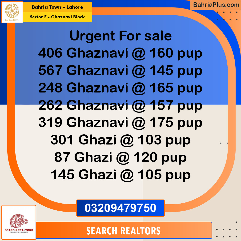 10 Marla Residential Plot for Sale in Sector F - Ghaznavi Block -  Bahria Town, Lahore - (BP-257800)