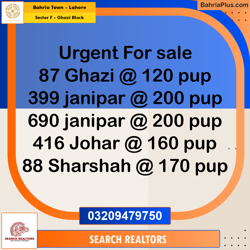10 Marla Residential Plot for Sale in Sector F - Ghazi Block -  Bahria Town, Lahore - (BP-257802)