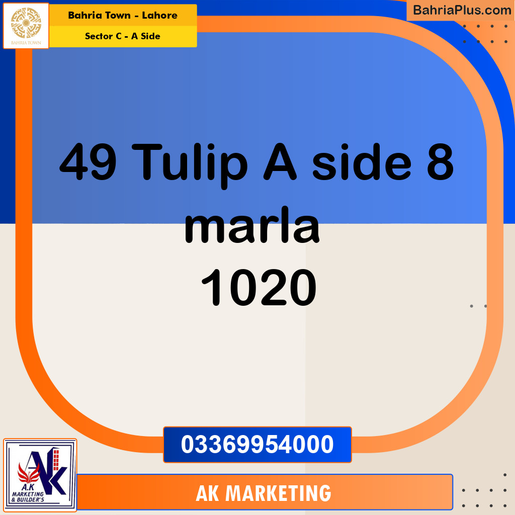 Commercial Plot for Sale in Sector C - A Side -  Bahria Town, Lahore - (BP-257803)