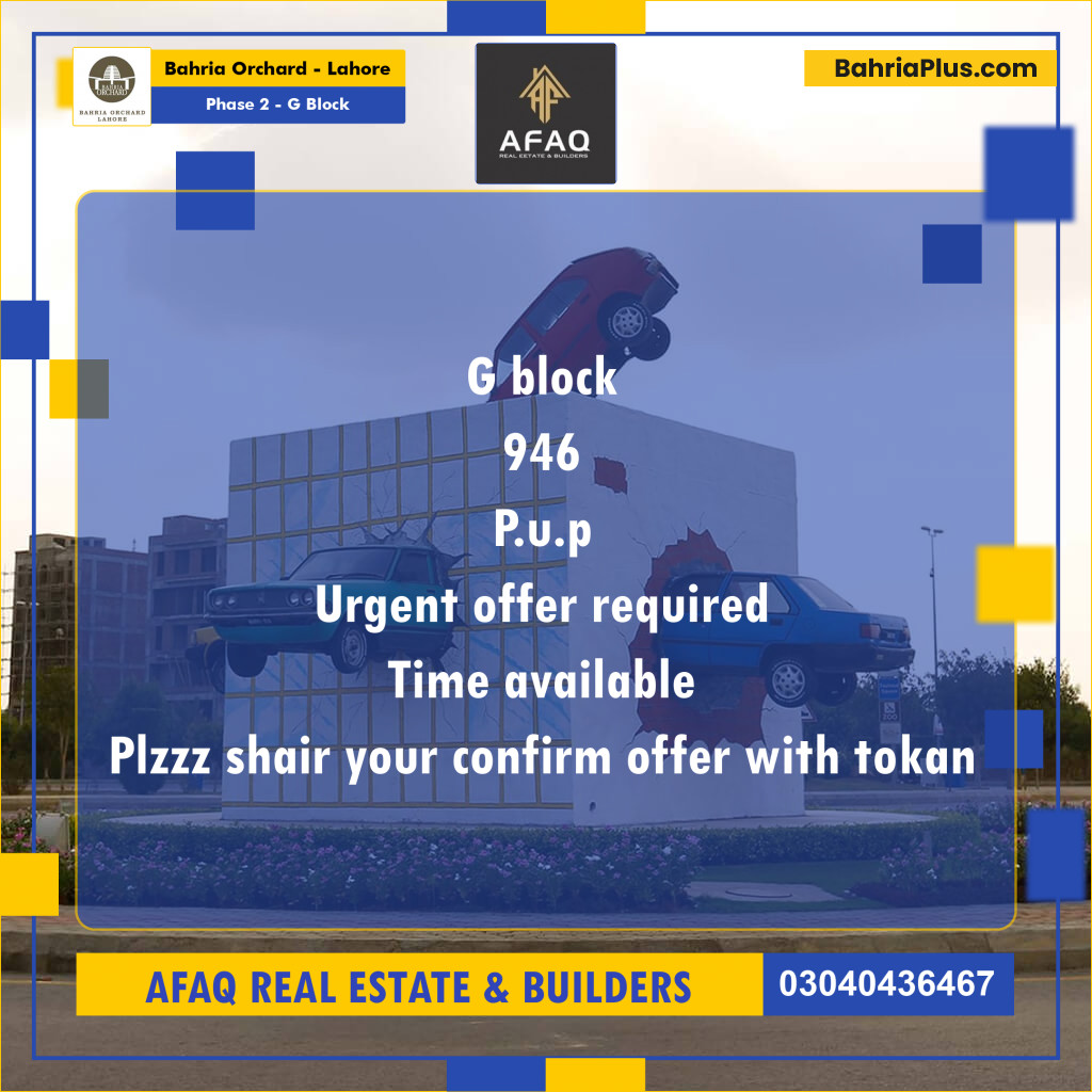 5 Marla Residential Plot for Sale in Phase 2 - G Block -  Bahria Orchard, Lahore - (BP-257874)