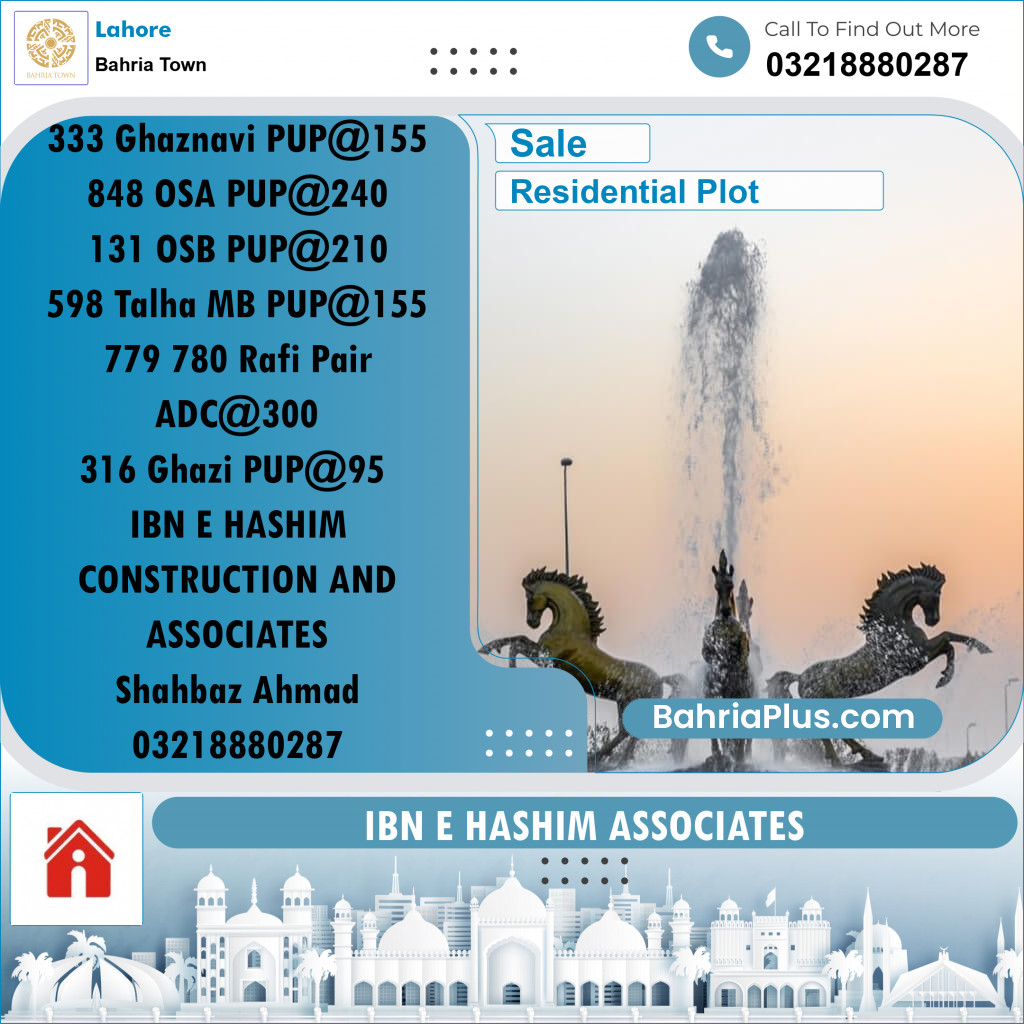 Residential Plot for Sale in Bahria Town, Lahore - (BP-257877)