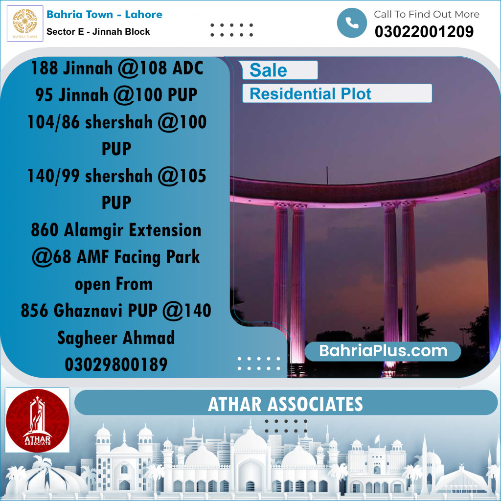 5 Marla Residential Plot for Sale in Sector E - Jinnah Block -  Bahria Town, Lahore - (BP-257933)