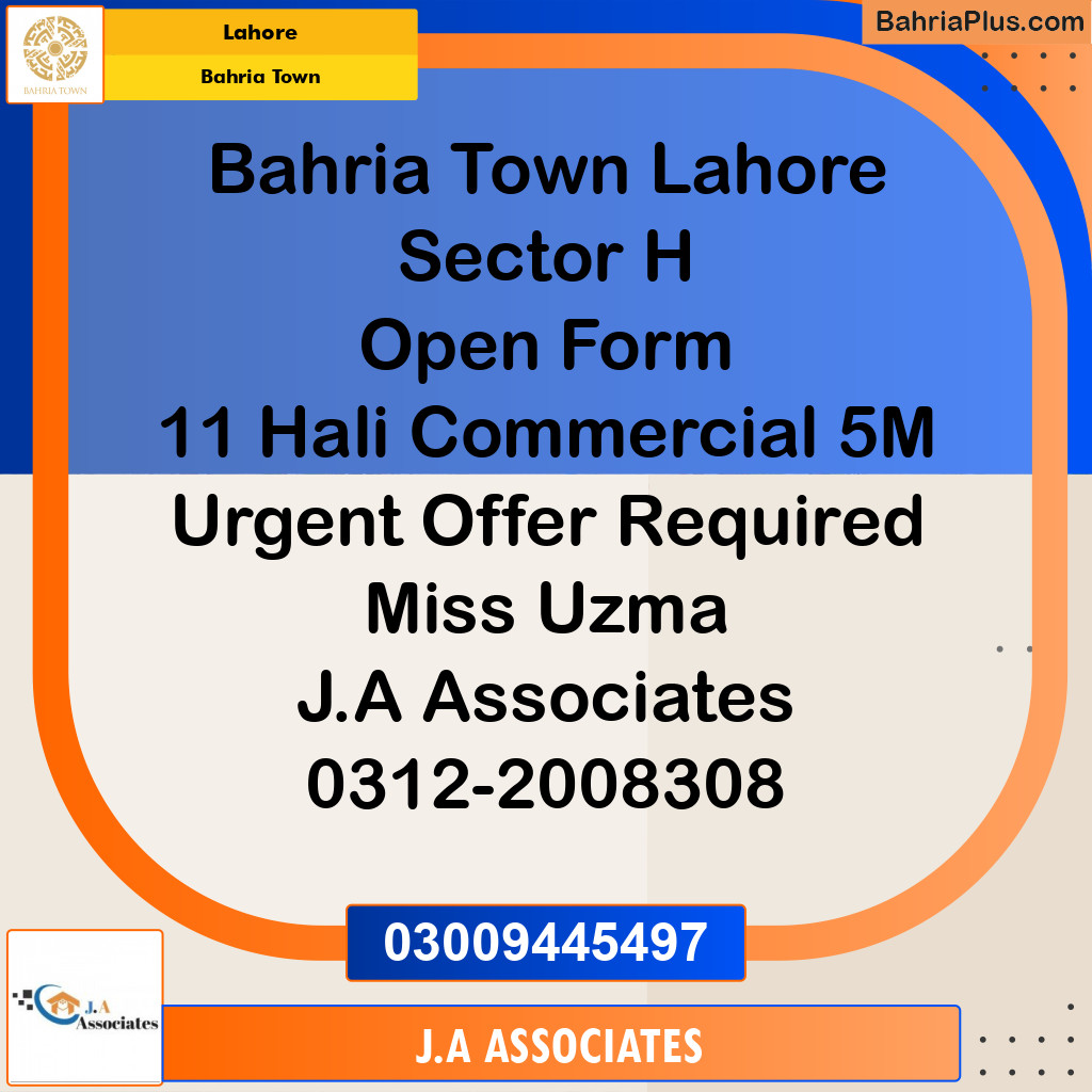 5 Marla Commercial Plot for Sale in Bahria Town, Lahore - (BP-257998)