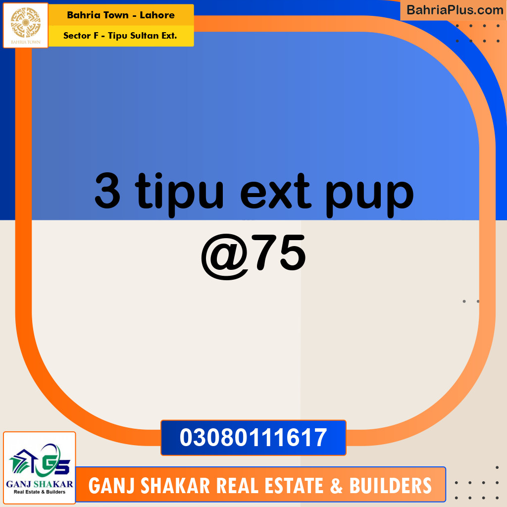 5 Marla Residential Plot for Sale in Sector F - Tipu Sultan Ext. -  Bahria Town, Lahore - (BP-258014)