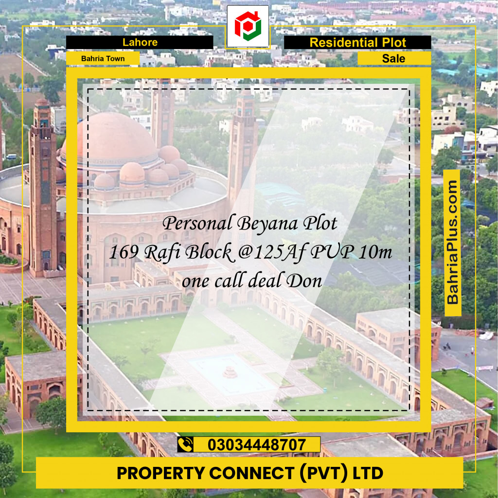 Residential Plot for Sale in Bahria Town, Lahore - (BP-258017)