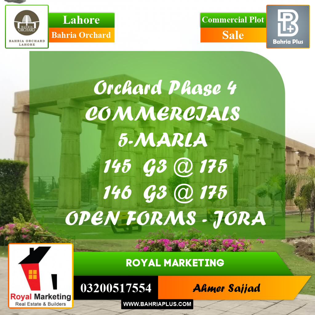 Commercial Plot for Sale in Bahria Orchard, Lahore - (BP-258024)