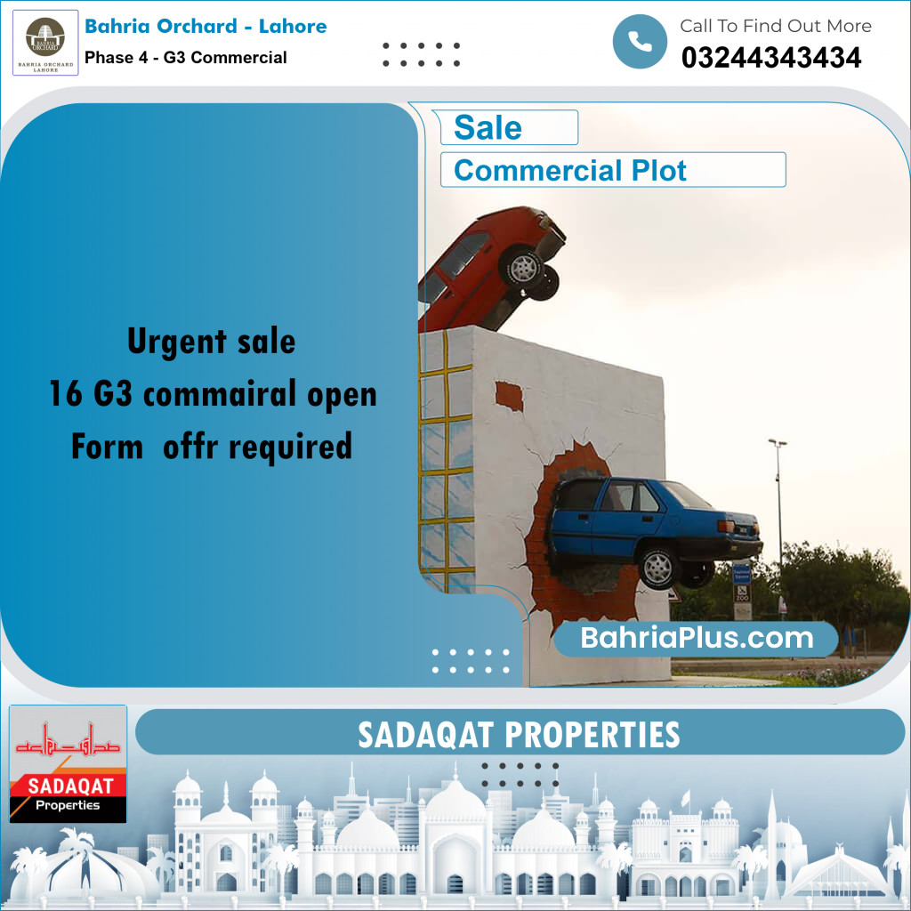 5 Marla Commercial Plot for Sale in Phase 4 - G3 Commercial -  Bahria Orchard, Lahore - (BP-258067)
