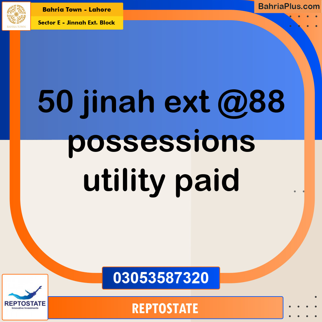 Residential Plot for Sale in Sector E - Jinnah Ext. Block -  Bahria Town, Lahore - (BP-258083)